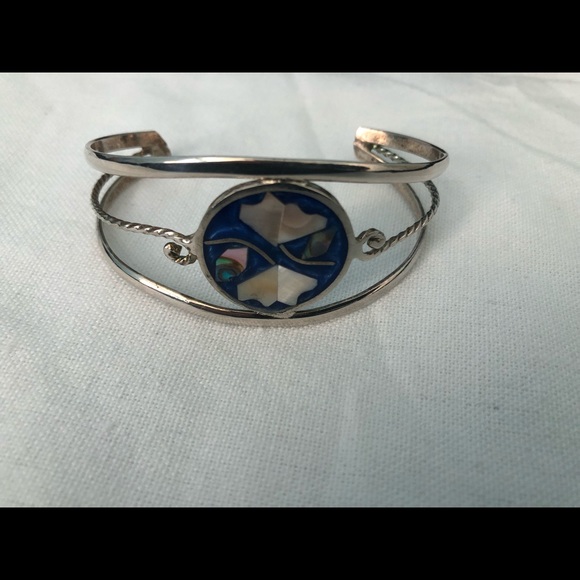 Alpaca Mexico Abalone Cuff Bracelet - Picture 2 of 8